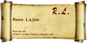 Ress Lajos névjegykártya